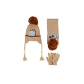 Aware Time Kitti 1-4 Yaş Erkek Bebek & Çocuk Aksesuarlı Içi Polarlı Atkı Bere Eldiven 3'lü Takım