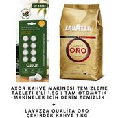 Axor Kahve Makinesi Temizleme Tableti + Lavazza Qualità Oro Çekirdek Kahve 1 kg