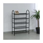 Ayakkabılık 5 Katlı Metal Ayakkabı Rafı Tel Raf 5067 - Siyah