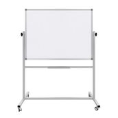 Ayaklı Yazı Tahtası Mobil Çift Taraflı Tekerlekli 360 Dönerli Laminant 90x120 cm - Beyaz