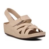 Ayakmod 09-985 Bej Kadın Dolgu Topuk Sandalet