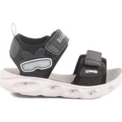 Ayakmod Siyah Cırtlı Işıklı Erkek Çocuk Spor Sandalet 018127 P