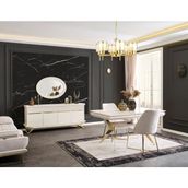 Aydınev Angel Gold Mdf Yemek Odası Takımı - Beyaz - 6 Sandalye