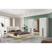 Aydınev Barcelona Mdf Bazalı Ledli Yatak Odası Takımı - Aytaşı - 230X55X217