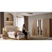 Aydınev Santorini Mdf Yatak Odası Takımı(Modüler Dolaplı) - Bej - 240