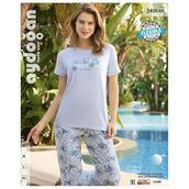 Aydogan Kadin Mavi Viskon Kisa Kollu Pijama Takimi 240048