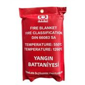 AYES Cam Elyafı Fiberglass Yangın Battaniyesi Fire Blanket Cepli Model Ölçü 150X180 - 1 Adet