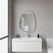 Aypars Atölye Asimetrik Modern Ayna – İnce Çerçeveli Duvar Dekoru – Altın, 6 Boyut – Minimalist Dekoratif Tasarım