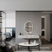 Aypars Atölye Asimetrik Modern Ayna – İnce Çerçeveli Duvar Dekoru – Beyaz, 6 Boyut – Minimalist Dekoratif Tasarım