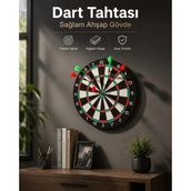 AyrStore Buğz Duvara Monte Sağlam Ahşap Gövdeli Dart Tahtası Ev ve Oyun Alanları Için 17 Inç - Çok Renkli