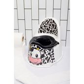 AyrStore Kaktüskedi Çıkarılabilir Hazneli Oturaklı Lazımlık / Cow Siyah - Çok Renkli