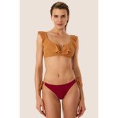 Ayyıldız 5400 Bordo Fırfırlı Kadın Bikini Takımı