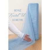 AZRA KINA Bebe Mavisi Süsleme Tülü, 10 METRE Nişan Tülü Bohça Tülü, Gelin Damat Düğün Konvoy Kapı Valiz Süsleme, Kristal Tül, Hediye Süsü, 1000 cm