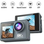 Azurtech 5k Aksiyon Kamerası 4K60FPS Çift IPS Dokunmatik LCD Wifi 170 ° Uzaktan Kumandalı 30M Su Geçirmez 5x - Siyah