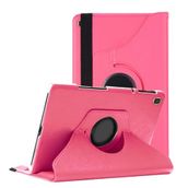 Babilden Samsung Galaxy Tab A T510 Yatay ve Dikey Standlı 360 Derece Döner Tablet Kılıfı Pembe