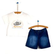Baby Corner Erkek Bebek Arizona 2'li Tişört İndigo Şort Takım