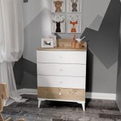 Baby Darling Sansa Şifonyer Meşe %100 Mdf