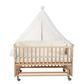 baby plus Doğal Ahşap Asansörlü ve Sallanabilir Beşik 70X130 cm