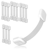 Baby Proof Me tarafından 3M Yapışkanlı Çocuk Emniyet Kemeri Kilitleri, Dolaplar, Bulaşık Makineleri, Buzdolapları, Fırınlar ve Çöp Kovaları için Bebek Mandalları, Lekesiz Tuvalet Kilidi (12 Emniyet