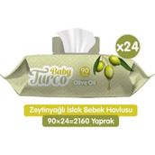 Baby Turco 24x90 Adet Zeytinyağlı Bebek Islak Havlu