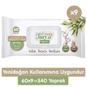 Baby Turco 60'lı Doğadan Yenidoğan Islak Bebek Havlusu (9 adet)