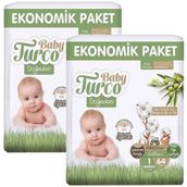 Baby Turco Doğadan No:1 Yenidoğan 128 Adet Bebek Bezi