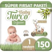 Baby Turco Doğadan No:1 Yenidoğan 150 Adet Bebek Bezi