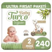 Baby Turco Doğadan No:2 Mini 240 Adet Bebek Bezi
