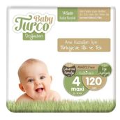 Baby Turco Doğadan No:4 Maxi 120 Adet Bebek Bezi