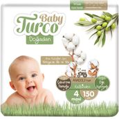 Baby Turco Doğadan No:4 Maxi 150 Adet Bebek Bezi