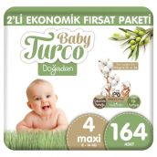 Baby Turco Doğadan No:4 Maxi 164 Adet Bebek Bezi