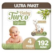 Baby Turco Doğadan No:4 Maxi 192 Adet Bebek Bezi