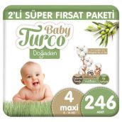 Baby Turco Doğadan No:4 Maxi 246 Adet Bebek Bezi