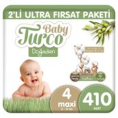 Baby Turco Doğadan No:4 Maxi 410 Adet Bebek Bezi