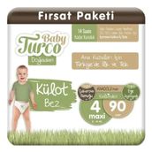 Baby Turco Doğadan No:4 Maxi 90 Adet Külot Bebek Bezi