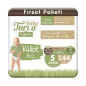 Baby Turco Doğadan No:5 Junior 144 Adet Külot Bebek Bezi