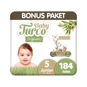 Baby Turco Doğadan No:5 Junior 184 Adet Bebek Bezi