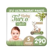 Baby Turco Doğadan No:5 Junior 290 Adet Bebek Bezi