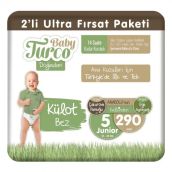 Baby Turco Doğadan No:5 Junior 290 Adet Külot Bebek Bezi