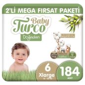 Baby Turco Doğadan No:6 XLarge 184 Adet Bebek Bezi