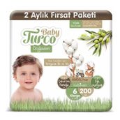 Baby Turco Doğadan No:6 Xlarge 200 Adet Bebek Bezi