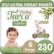 Baby Turco Doğadan No:6 XLarge 230 Adet Bebek Bezi