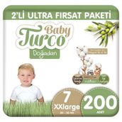 Baby Turco Doğadan No:7 XXLarge 200 Adet Bebek Bezi