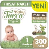 Baby Turco Doğadan Pofuduk No:1 Yenidoğan 300 Adet Bebek Bezi