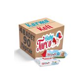 Baby Turco Gül Rose Plastik Kapaklı 48x90 Yaprak Islak Havlu Mendil