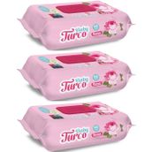 Baby Turco Islak Havlu Mendil 90 Yaprak Gül Kokulu 3 lü Set 270 Yaprak Plastik Kapaklı