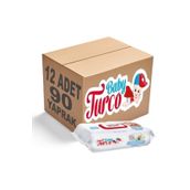 Baby Turco Kapaklı 12x90 Adet Beyaz Sabun Kokulu Islak Havlu Mendil