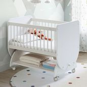 Baby When BW1030 - Sallanır Tekerlekli Sepet Bebek Beşik 50X90 Beyaz - 50 X 90 cm