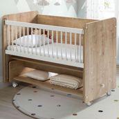 Baby When BW1091 - Pratik Sallanır Tekerlekli Anne Yanı Bebek Beşik Ahşap 60x120 - 60 x 120 cm