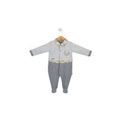Babydola 13972 Gri Yakalı Erkek Bebek Tulum